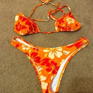 a foral bikini with cover up !